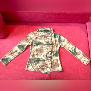 Stylish Green and Brown Patterned Sweatshirt